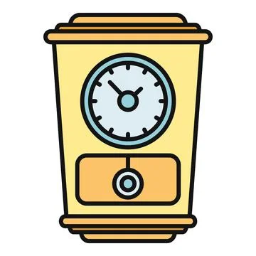Vintage pendulum clock icon showing time concept Stock Illustration