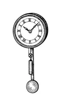 Vintage pendulum clock. Stock Illustration