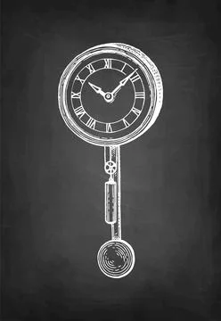 Vintage pendulum clock. Stock Illustration
