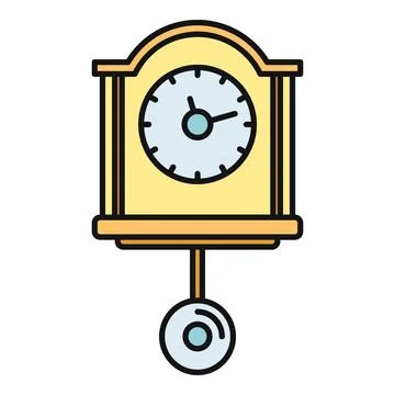 Vintage pendulum clock measuring time concept icon Stock Illustration