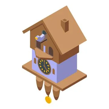 Vintage pendulum icon isometric vector. Cuckoo Clock Stock Illustration