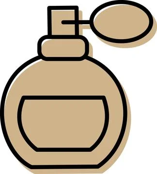 Vintage perfume bottle with atomizer graphic Stock Illustration