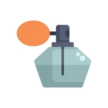 Vintage perfume bottle with atomizer pump spraying fragrance Illustration