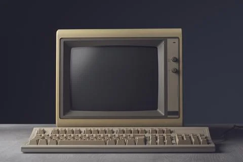 Vintage personal computer on a desktop Stock-Fotos