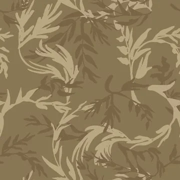 Vintage petals pattern. Seamless wavy leaf texture. Vector Illustrazione stock