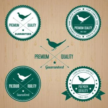 Vintage pheasant badge set | editable EPS 10 vector illustration Stock Illustration