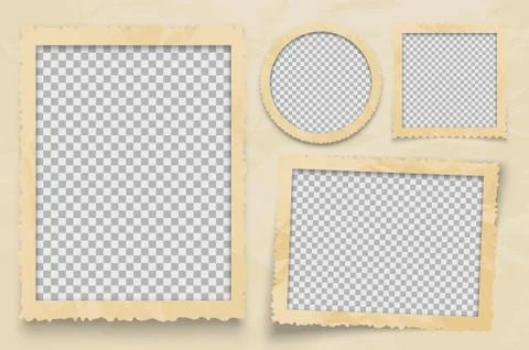 Vintage photo frame. Vector frames template with transparent backdrop Stock Illustration