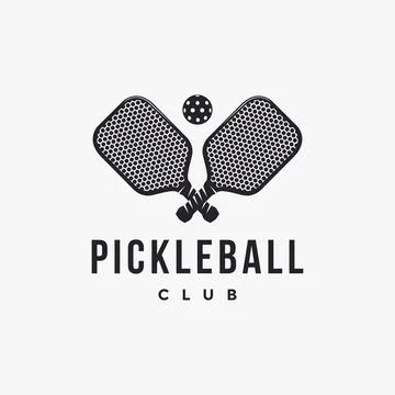 Vintage Pickleball logo icon vector on white background Stock Illustration