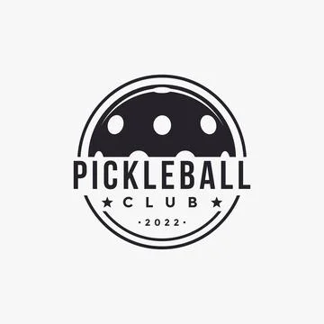 Vintage Pickleball logo icon vector on white background Stock Illustration