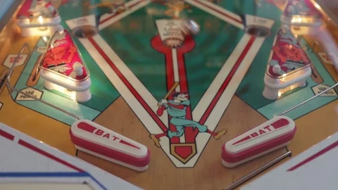 A vintage pinball machine in action Stock Footage 142373655