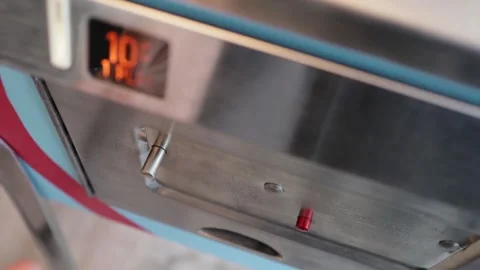 A vintage pinball machine in action Video stock 142374450