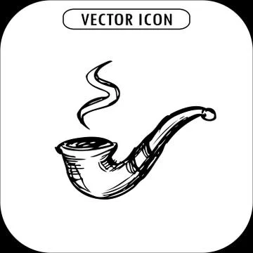 Vintage pipe, hand drawn Stock Illustration