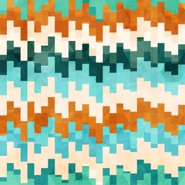 Vintage pixel seamless pattern with grunge effect Stock Illustration