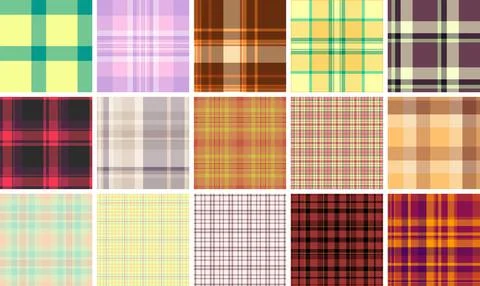 Vintage plaid tartan pattern set in scalable vector format. Designed for re.. 스톡 일러스트