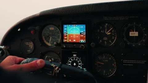 Vintage Plane Digital Avionics Upgrade IFR Corporate Metaphor Stock Footage 331900323