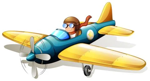 A vintage plane flying Stock Illustration