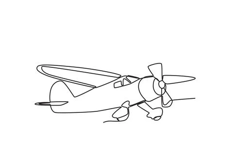 A Vintage plane takes off 库存插图