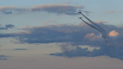 Vintage planes doing demonstrations Stock Footage 91627612