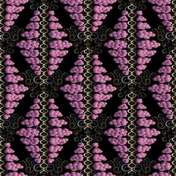 Vintage polka dots seamless pattern. Vector black abstract background. Violet Stock Illustration