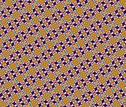 Vintage pop art patterned wallpaper-style design in deep eggplant, muted re.. Stock Illustration