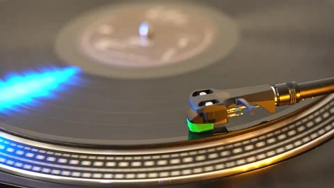 Vintage portable record player playing a old black vynil record Stock Footage 201616313