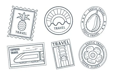 Vintage postage designs Stock Illustration