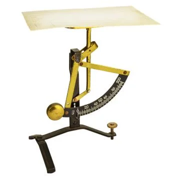 Vintage postage weighing scale isolated on white Stock Photos
