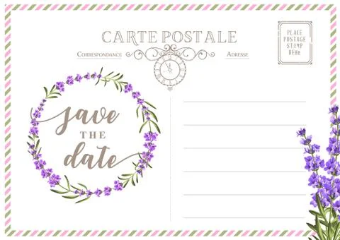 Vintage postcard background template. Vector illustration Stock-Illustration