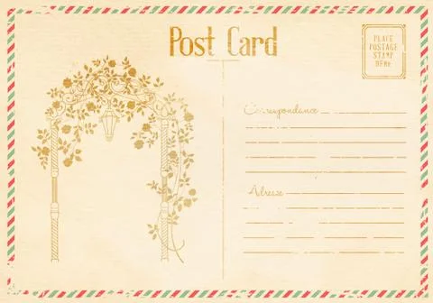 Vintage postcard Stock Illustration
