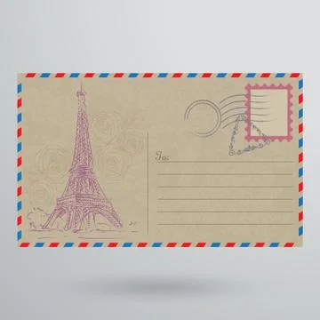 Vintage postcard Stock Illustration