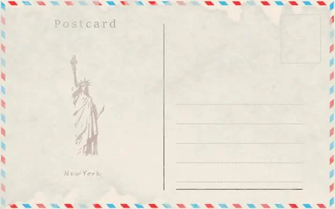Vintage postcard. Vector design. Capitals of the world. New York 스톡 일러스트