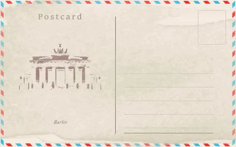 Vintage postcard. Vector design. Capitals of the world. Berlin Stock-Illustration