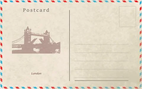 Vintage postcard. Vector design. Capitals of the world. London Stock-Illustration