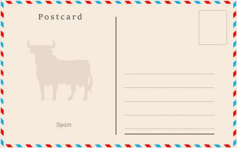 Vintage postcard. Vector design. ?ountries of the world. Spain Illustrazione stock