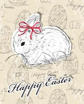 Vintage poster about Easter. Stock Illustration