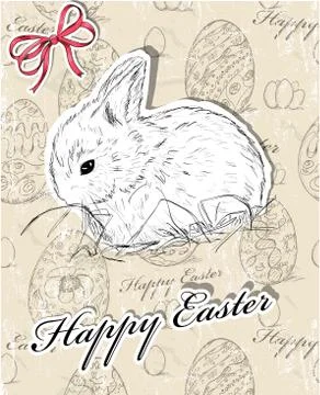 Vintage poster about Easter. Stock Illustration