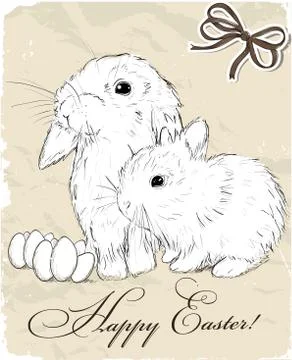 Vintage poster about Easter. Stock Illustration