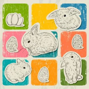 Vintage poster about Easter. Stock Illustration