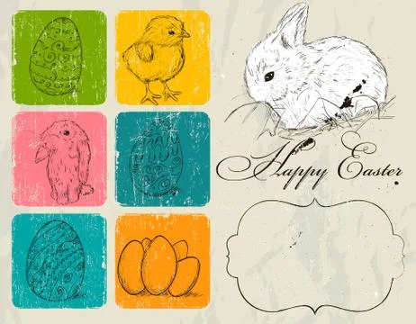 Vintage poster about Easter. Stock Illustration