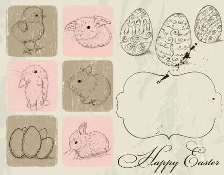 Vintage poster about Easter. Stock Illustration