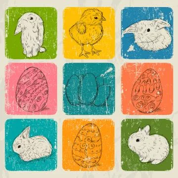 Vintage poster about Easter. Stock Illustration