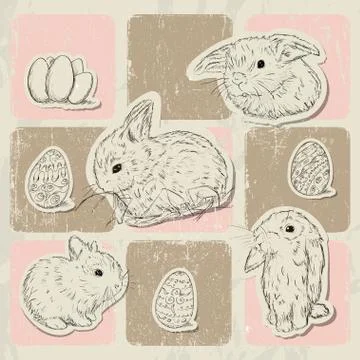 Vintage poster about Easter. Stock Illustration