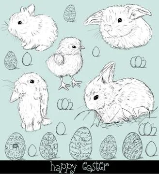 Vintage poster about Easter. Stock Illustration