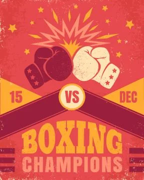 Vintage poster for a boxing Stockillustratie
