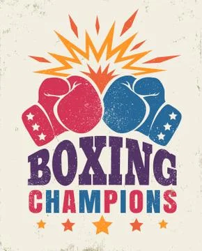 Vintage poster for a boxing Stock Illustration