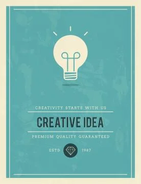 Vintage poster for creative idea Stock Illustration