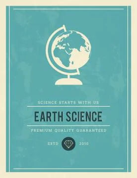 Vintage poster for earth science, vector illustration Stock Illustration