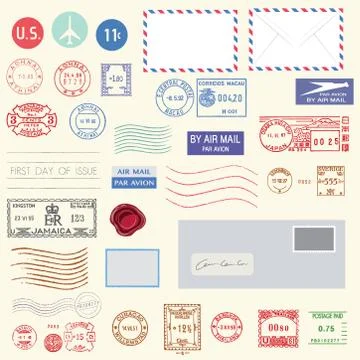 Vintage postmarks Ilustração Stock