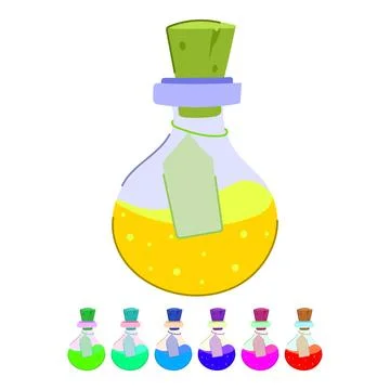 Vintage potion bottle vector cartoon graphic Stock Illustration