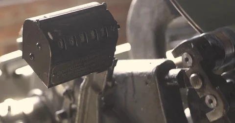 Vintage Printing Press Counting Machine Stock Footage 71305439
